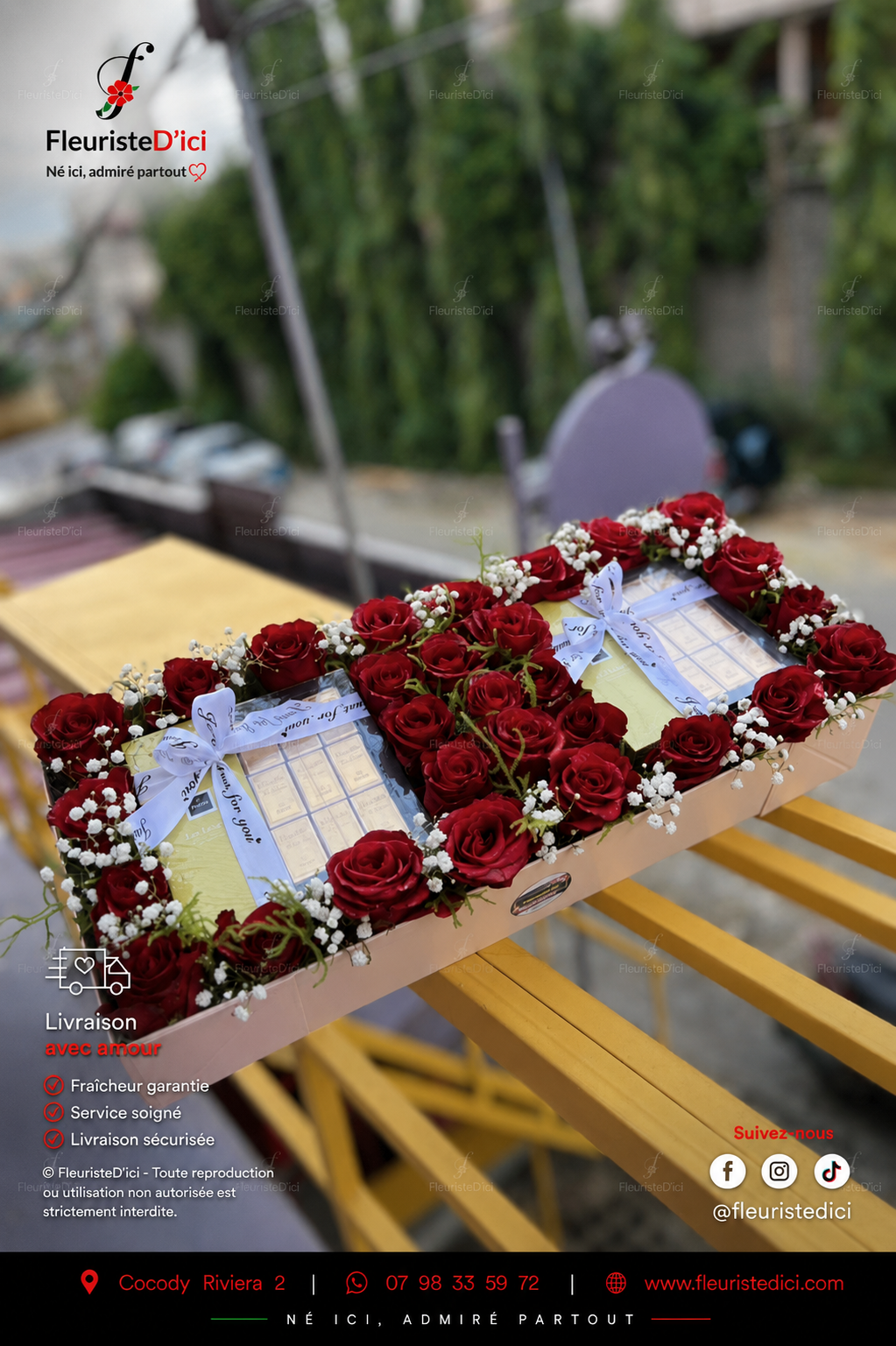 Composition Jardin d'Éden – Roses & Douceurs
