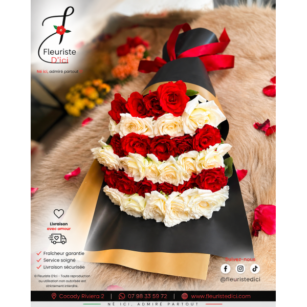 Bouquet Clarté – Roses Lumineuses & Pures
